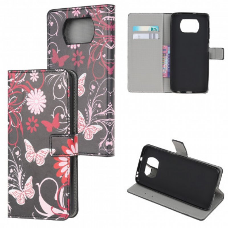 Folio-fodral Poco X3 / X3 Pro / X3 NFC Fjärilar Och Blommor
