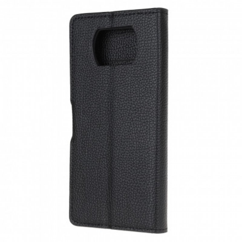 Folio-fodral Poco X3 / X3 Pro / X3 NFC Litchi Grain Läder Effekt