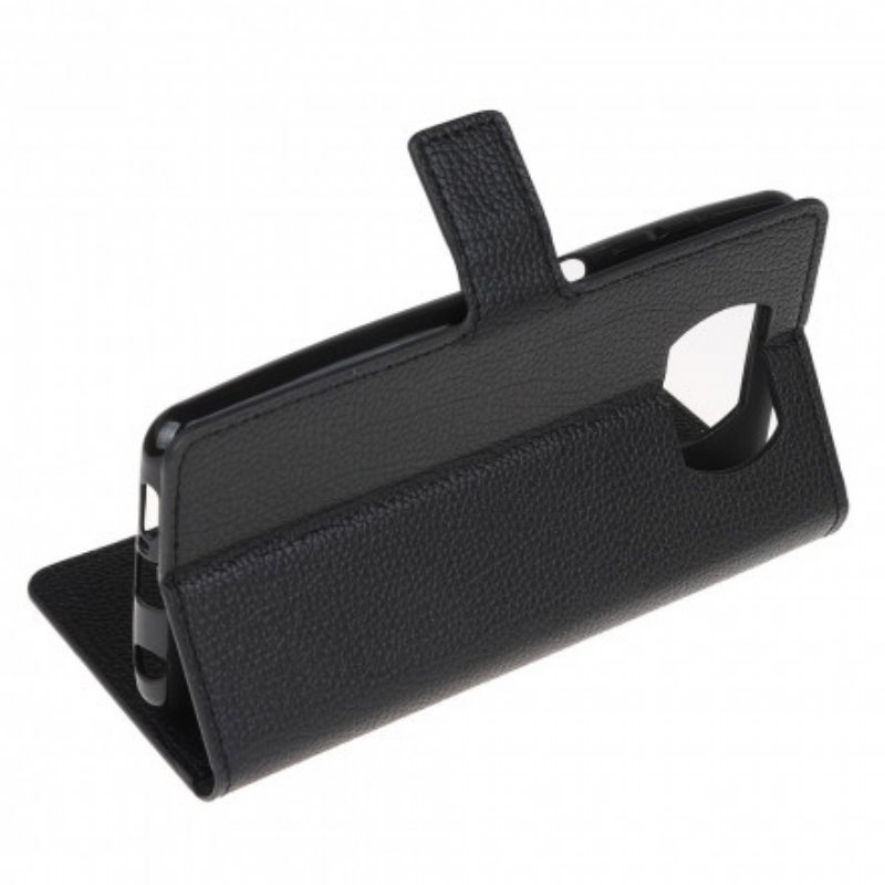 Folio-fodral Poco X3 / X3 Pro / X3 NFC Litchi Grain Läder Effekt
