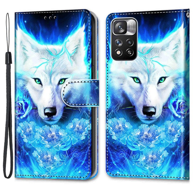 Fodral Xiaomi Redmi Note 11 Pro Plus 5G Med Kedjar Lanyard Wolf