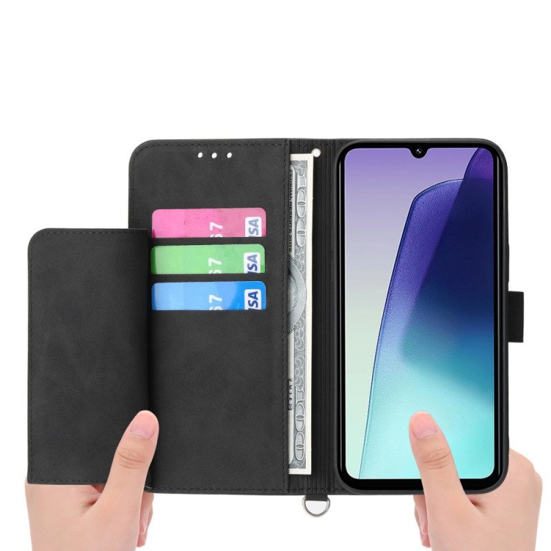 Fodral För Poco C75 Spets I Mockaeffekt Med Rem Och Axelrem