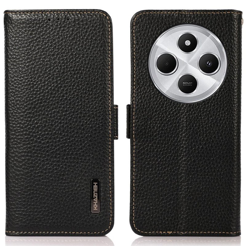 Fodral Poco C75 Litchiläder Rfid-blockerande Khazneh