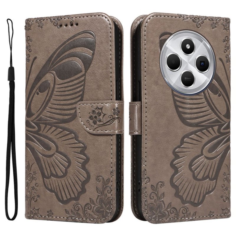 Läderfodral Poco C75 Telefonfodral Grafisk Fjäril