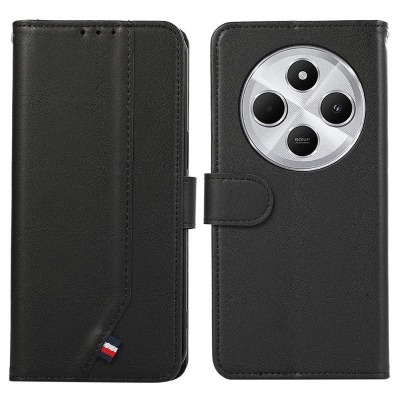 Läderfodral Poco C75 Telefonfodral Rfid-skydd 3 Kortfack