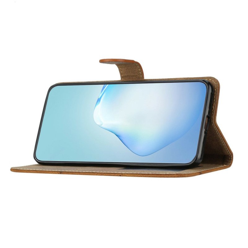 Läderskal Fodral Poco C75 Linjer Mockaeffekt