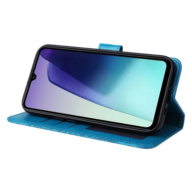 Läderskal Fodral Poco C75 Solrosmönster Med Rem