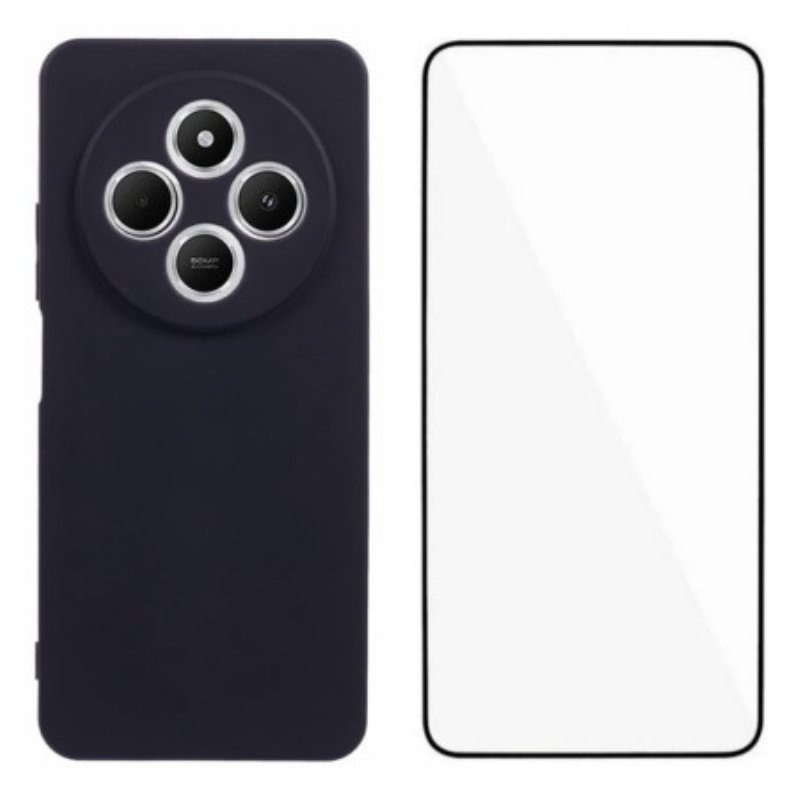 Skal Poco C75 Silikon Med Skärmskydd I Härdat Glas