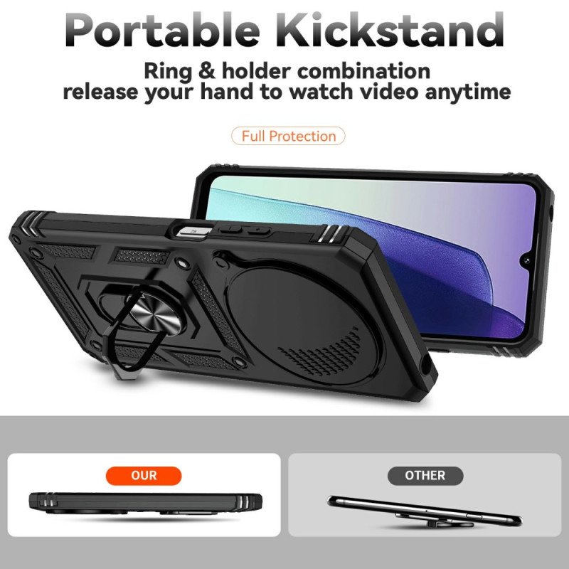 Skal Poco C75 Telefonfodral Kadem Ringhållare Med Blomma Och Strass Och Kameraskydd