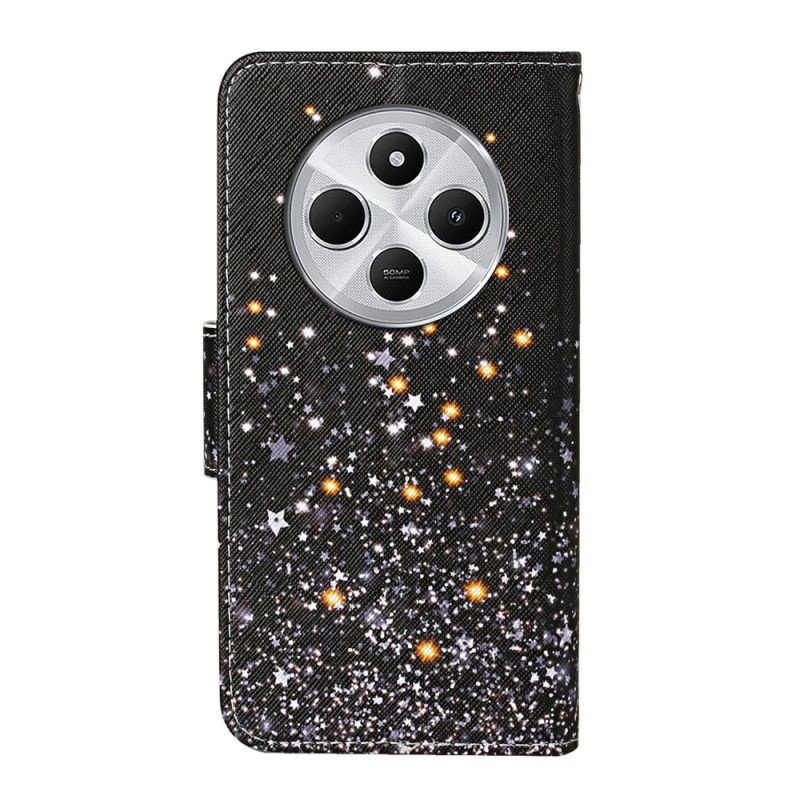 Skyddsfodral Poco C75 Svart Pentagramlapptäcke Med Rem