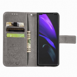 Fodral Samsung Galaxy Z Fold 4 Klövermönster Med Rem