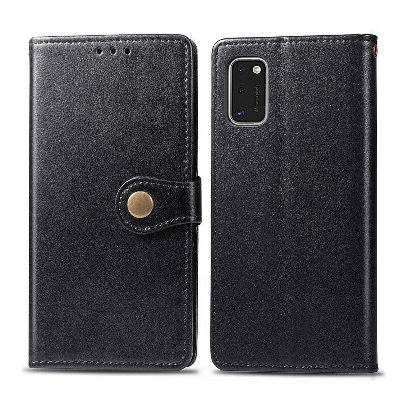 Fodral Samsung Galaxy A41 Imiterat Läder Och Vintagelås