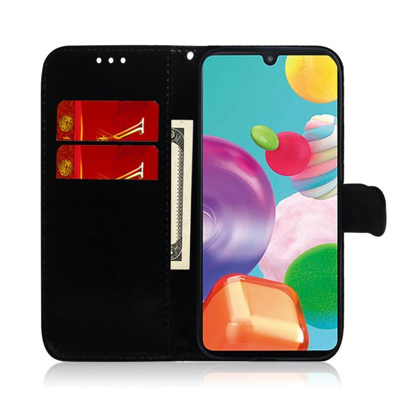 Folio-fodral Samsung Galaxy A41 Spegelskydd I Konstläder