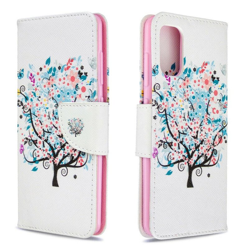 Läderfodral Samsung Galaxy A41 Blommande Träd