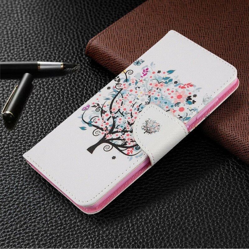 Läderfodral Samsung Galaxy A41 Blommande Träd