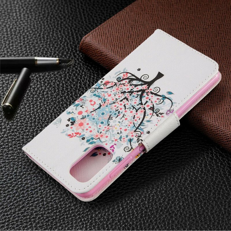 Läderfodral Samsung Galaxy A41 Blommande Träd