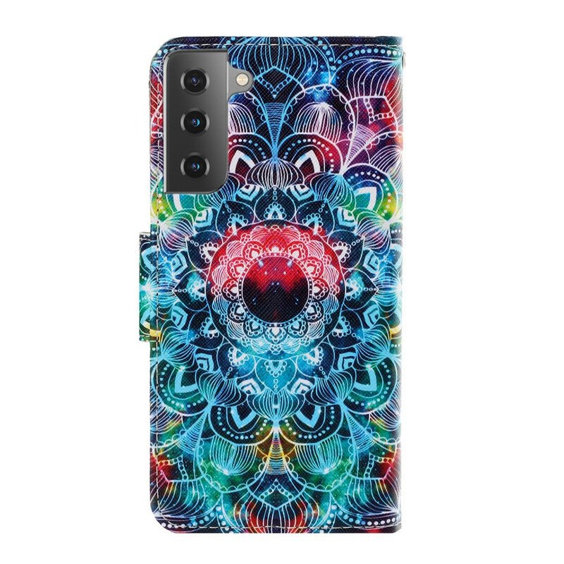 Fodral Samsung Galaxy S21 5G Med Kedjar Flashig Strappy Mandala