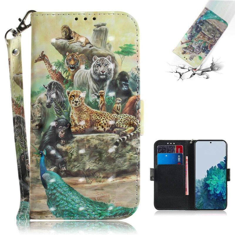 Fodral Samsung Galaxy S21 5G Med Kedjar Thong Safari Djur