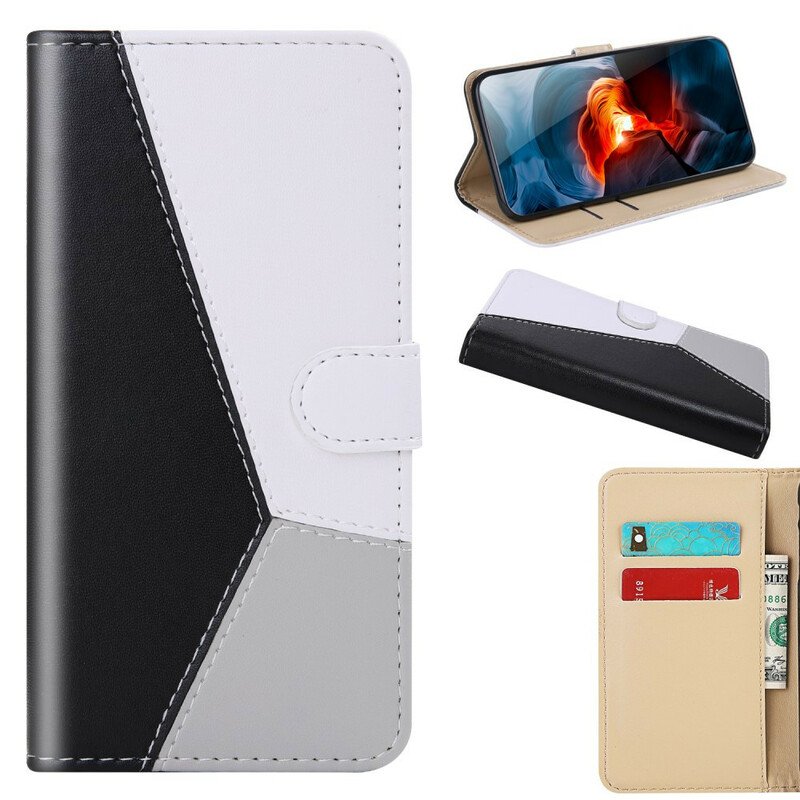 Fodral Samsung Galaxy S21 5G Trefärgad Lädereffekt