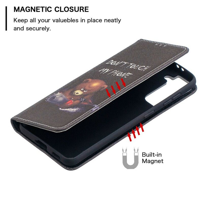 Folio-fodral Samsung Galaxy S21 5G Läderfodral Farlig Björn