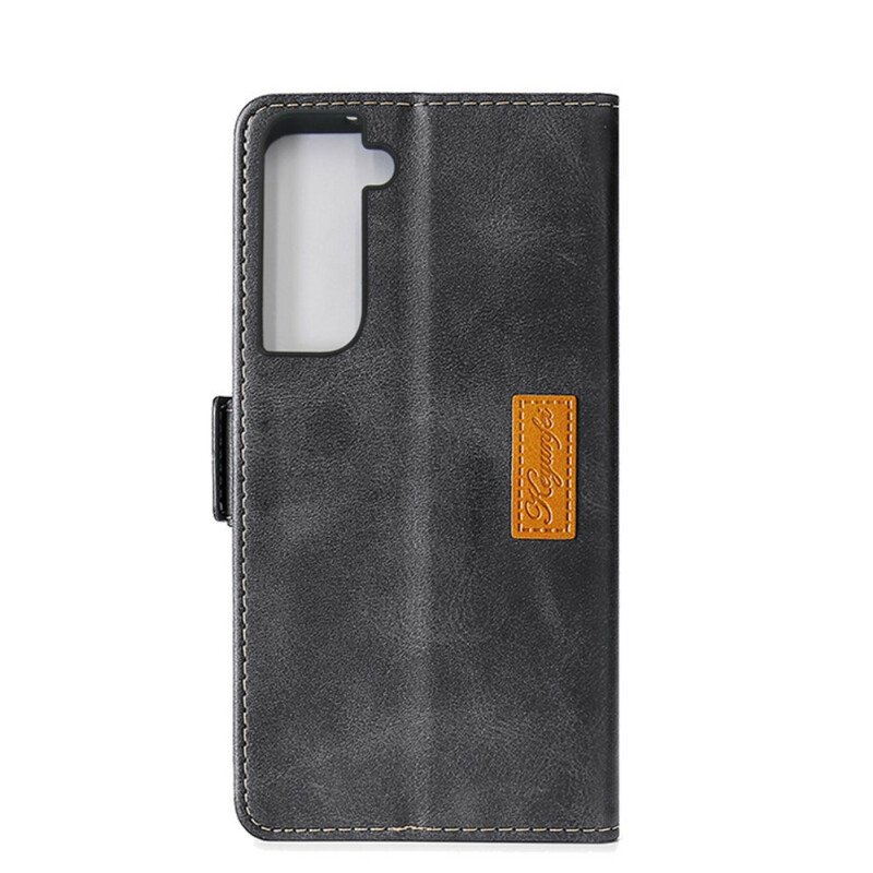 Folio-fodral Samsung Galaxy S21 5G Tvåfärgat Konstläder