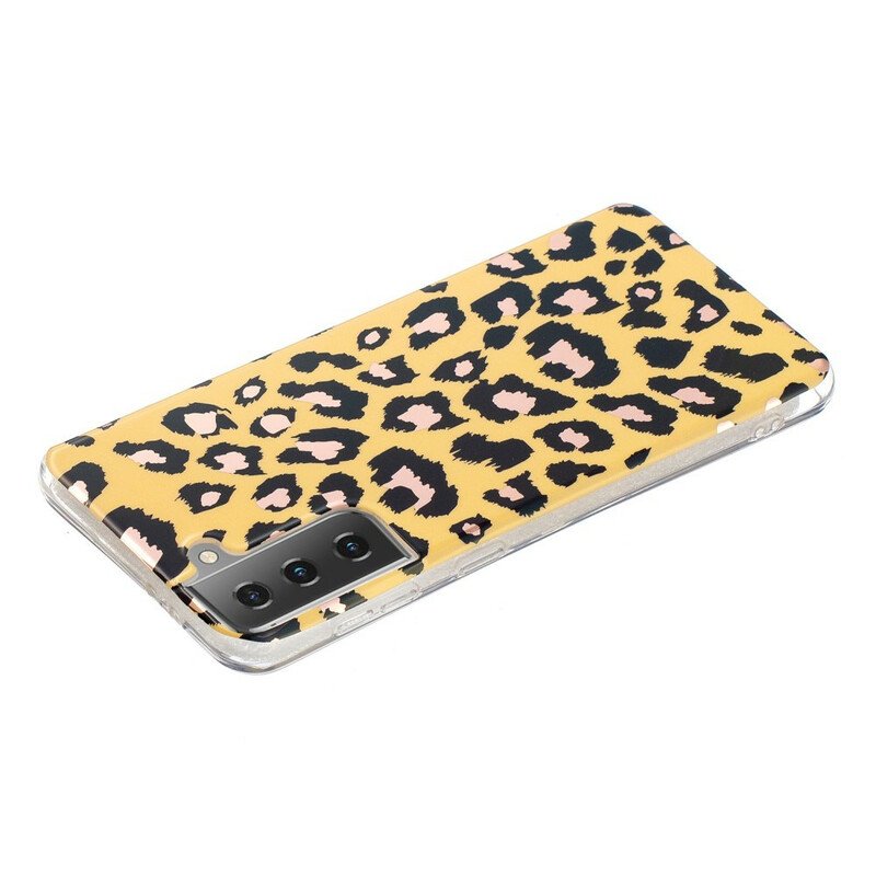 Mobilskal Samsung Galaxy S21 5G Leopard Stil Marmor