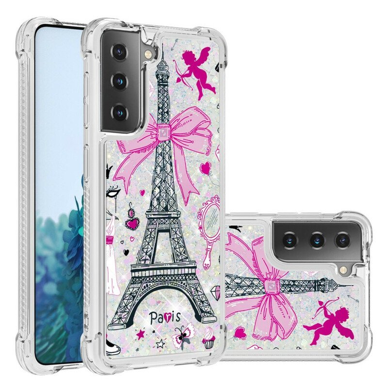 Skal Samsung Galaxy S21 5G Eiffeltornets Paljetter
