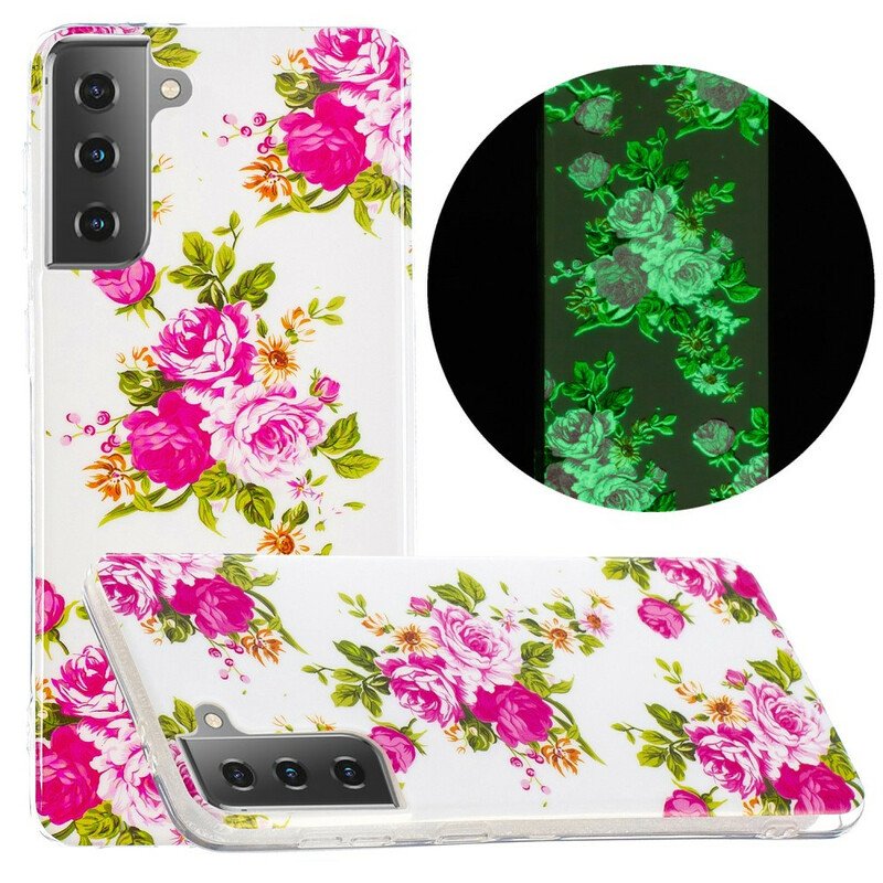 Skal Samsung Galaxy S21 5G Fluorescerande Liberty Flowers