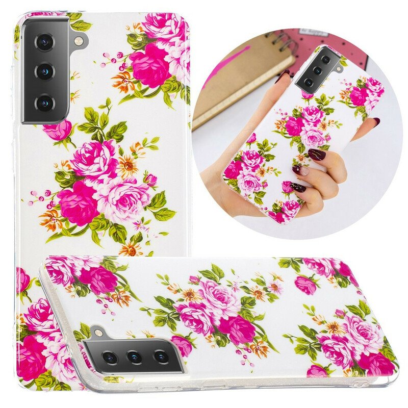 Skal Samsung Galaxy S21 5G Fluorescerande Liberty Flowers