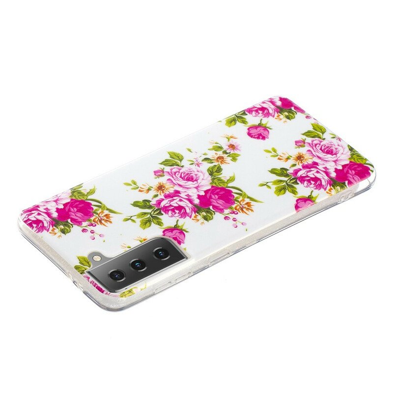 Skal Samsung Galaxy S21 5G Fluorescerande Liberty Flowers