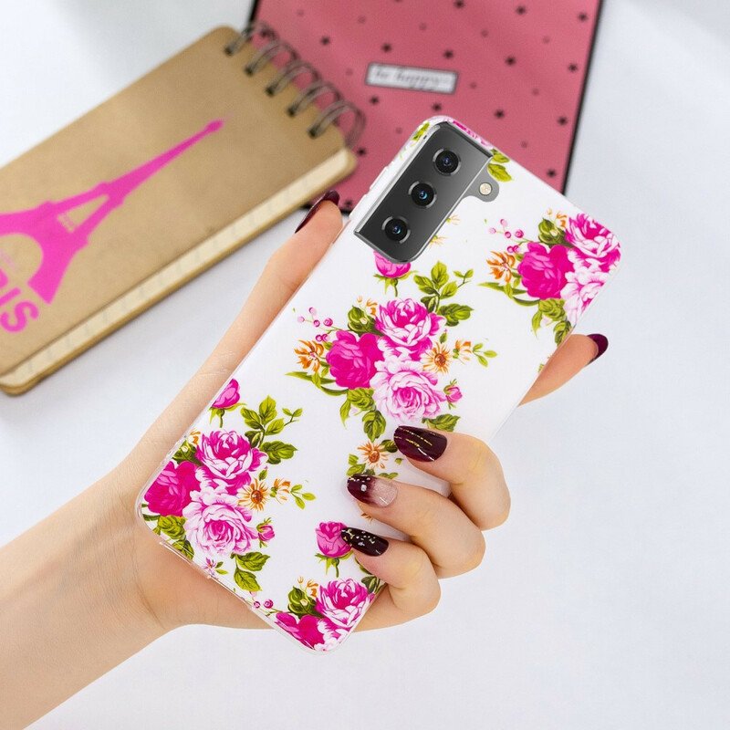 Skal Samsung Galaxy S21 5G Fluorescerande Liberty Flowers