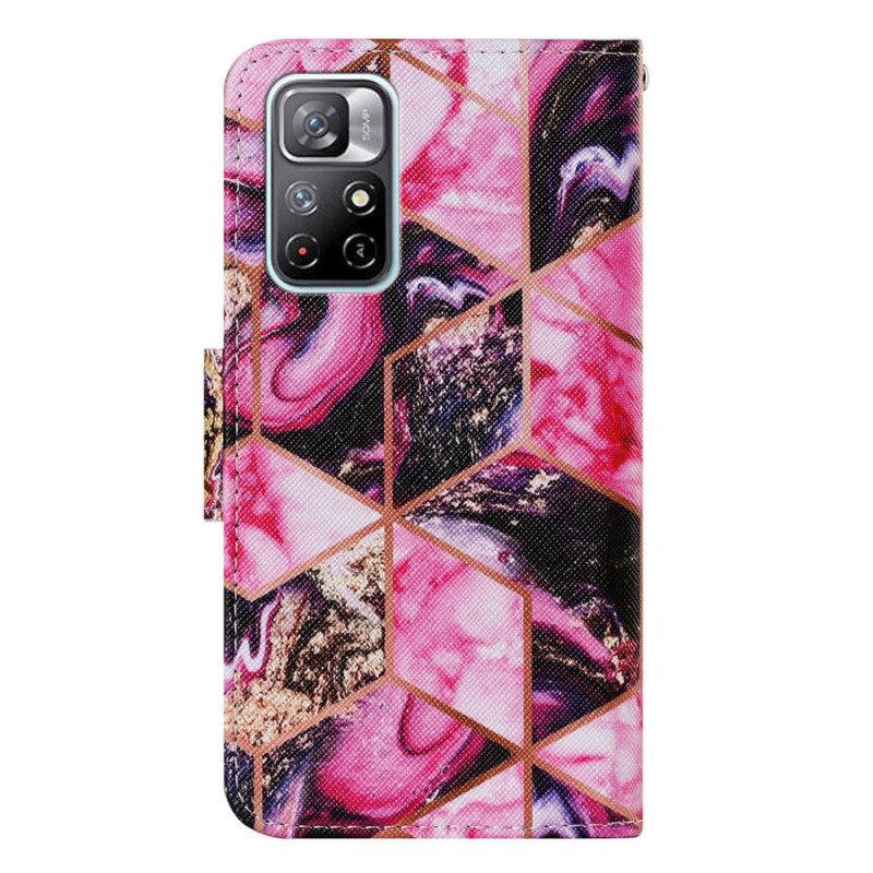 Folio-fodral Poco M4 Pro 5G Geometrisk Marmorstil