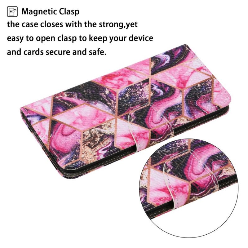 Folio-fodral Poco M4 Pro 5G Geometrisk Marmorstil