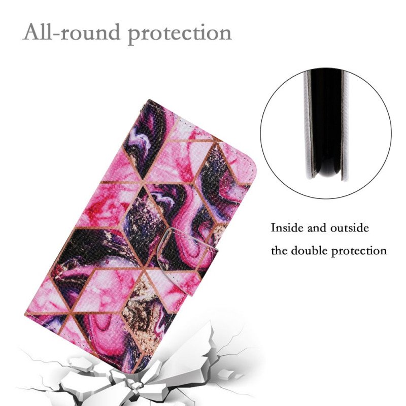 Folio-fodral Poco M4 Pro 5G Geometrisk Marmorstil