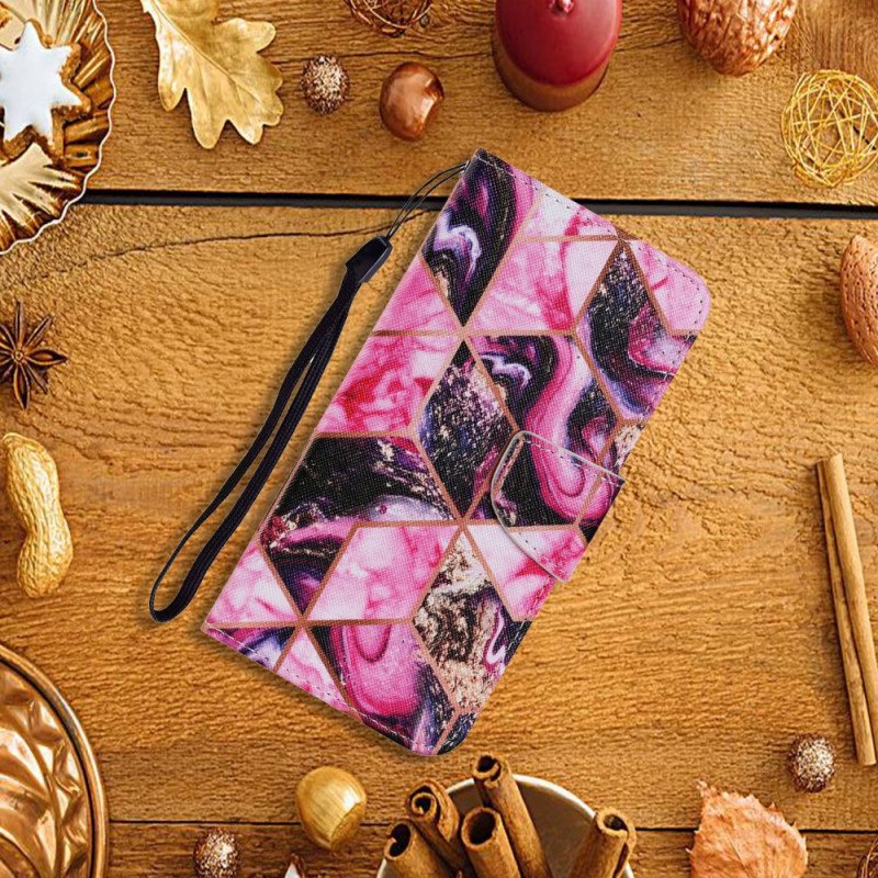 Folio-fodral Poco M4 Pro 5G Geometrisk Marmorstil