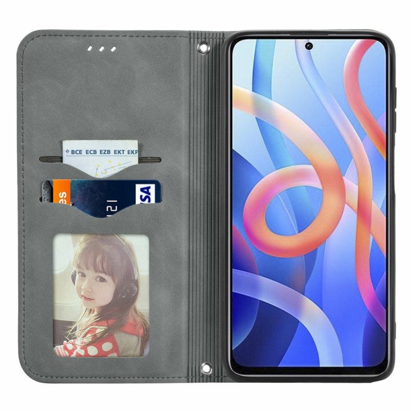 Folio-fodral Poco M4 Pro 5G Läderfodral Klassisk Skin-touch
