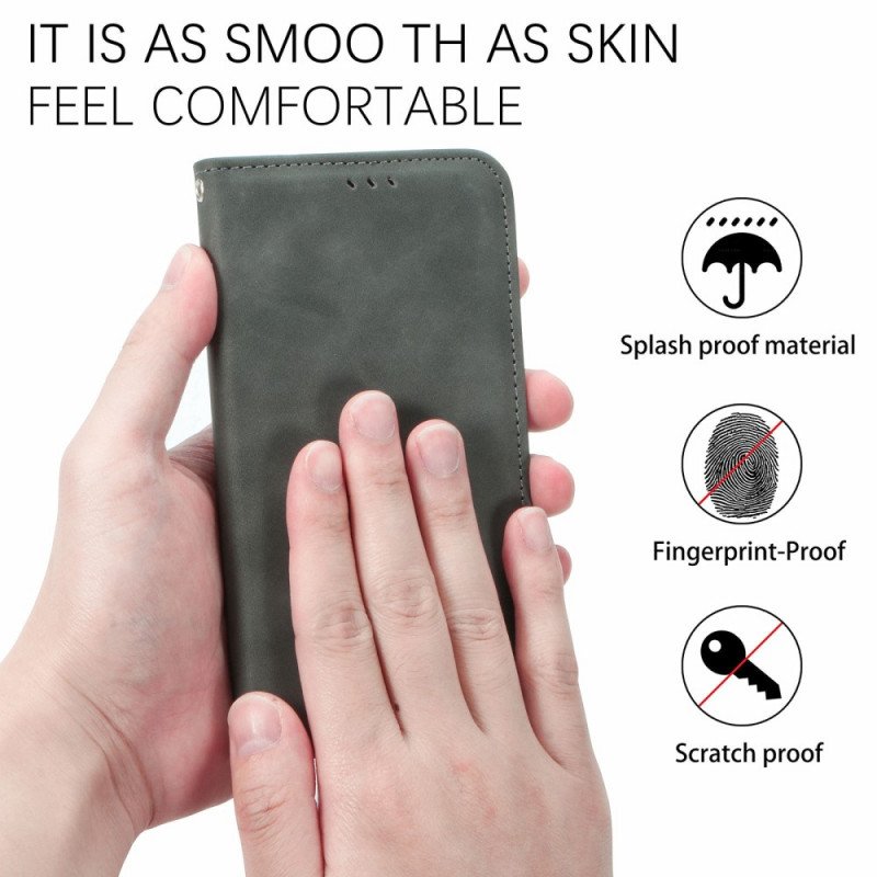 Folio-fodral Poco M4 Pro 5G Läderfodral Klassisk Skin-touch