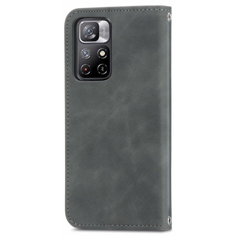 Folio-fodral Poco M4 Pro 5G Läderfodral Klassisk Skin-touch