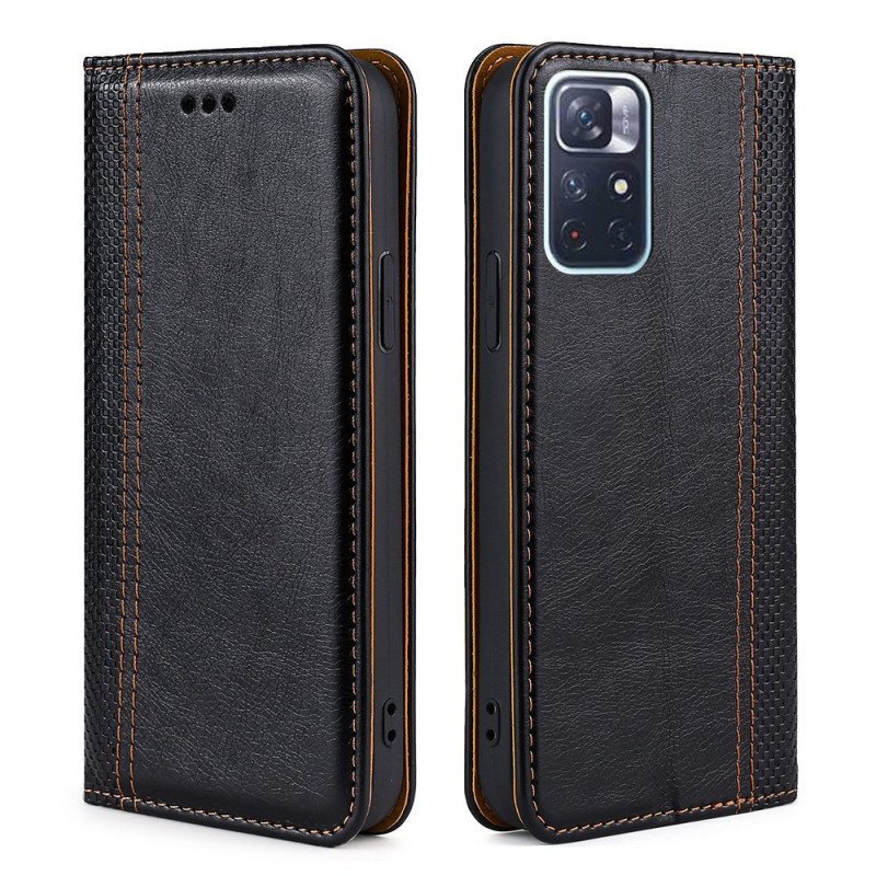 Folio-fodral Poco M4 Pro 5G Läderfodral Vintage Läderstil