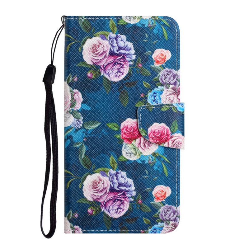 Läderfodral Poco M4 Pro 5G Liberty Royal Blommor