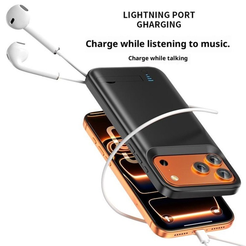 5000mah Externt Batterifodral För iPhone 17 Pro Med Inbyggt Stativ