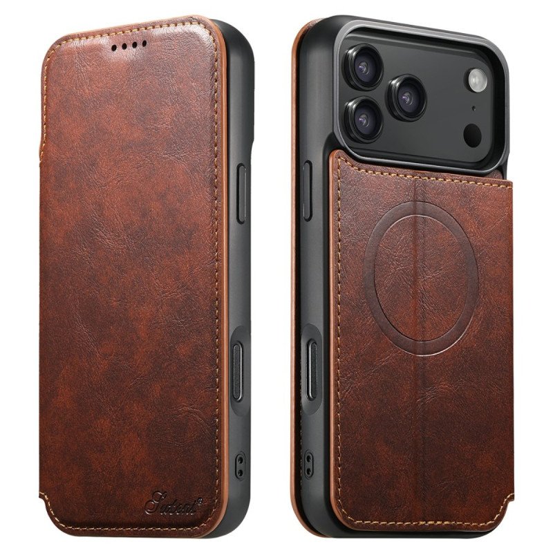 Fodral För iPhone 17 Pro Magsafe-kompatibel Lädereffekt