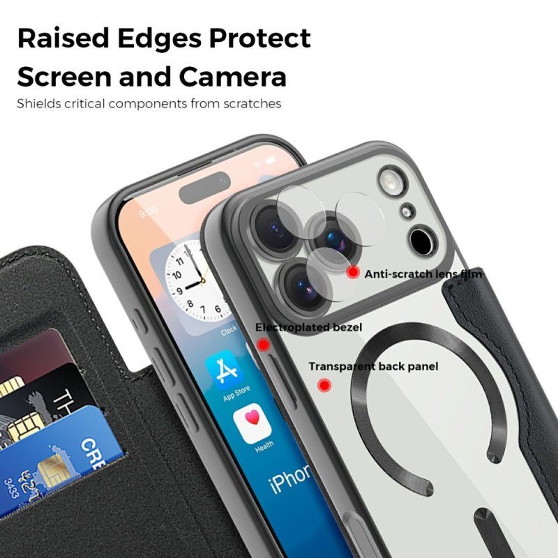 Folio-fodral iPhone 17 Pro Telefonfodral Magsafe-kompatibel Quiltad