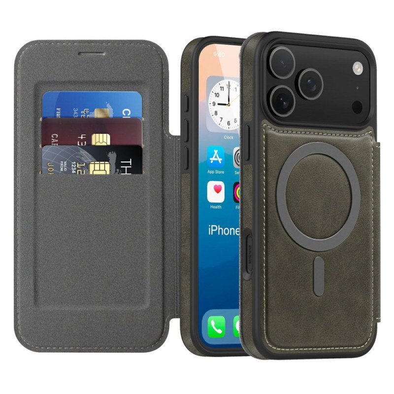Folio-fodral iPhone 17 Pro Telefonfodral Magsafe-kompatibel Rfid-korthållare