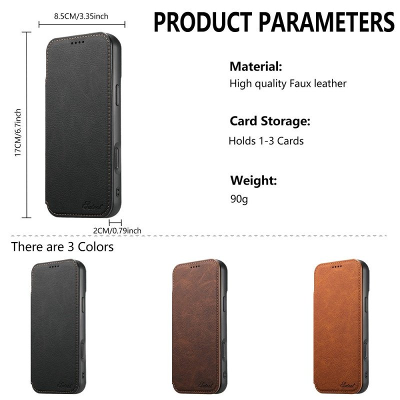 Folio-fodral iPhone 17 Pro Telefonfodral Magsafe-kompatibel Vintage-design