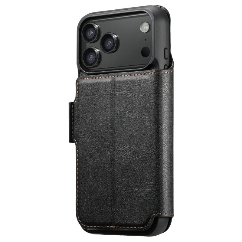 Läderfodral iPhone 17 Pro Telefonfodral Magsafe Tvåfärgat Avtagbart Fodral