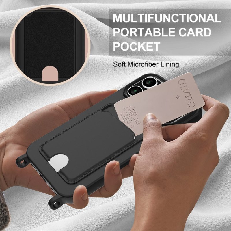 Skal iPhone 17 Pro Telefonfodral Korthållare Med Sladd