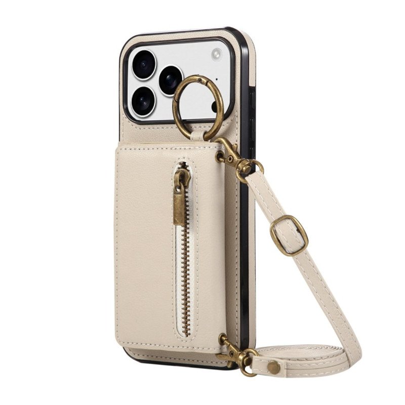 Skal iPhone 17 Pro Telefonfodral Plånbok Med Axelrem