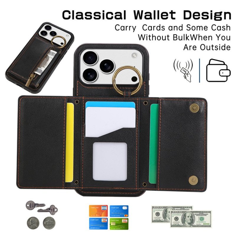 Skal iPhone 17 Pro Telefonfodral Plånbok Med Axelrem