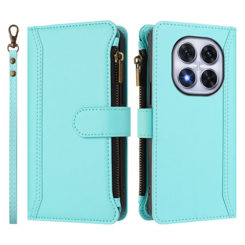 Fodral För Xiaomi Redmi Note 14 Pro 4g Plånbok Med 9 Kortplatser Och Snodd