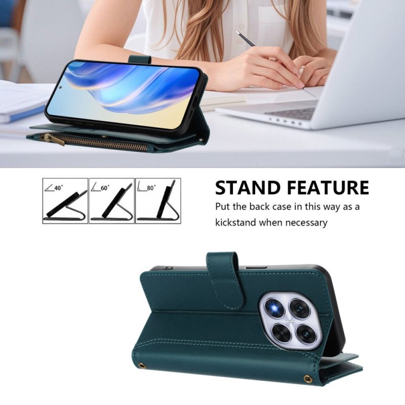 Fodral För Xiaomi Redmi Note 14 Pro 4g Plånbok Med 9 Kortplatser Och Snodd